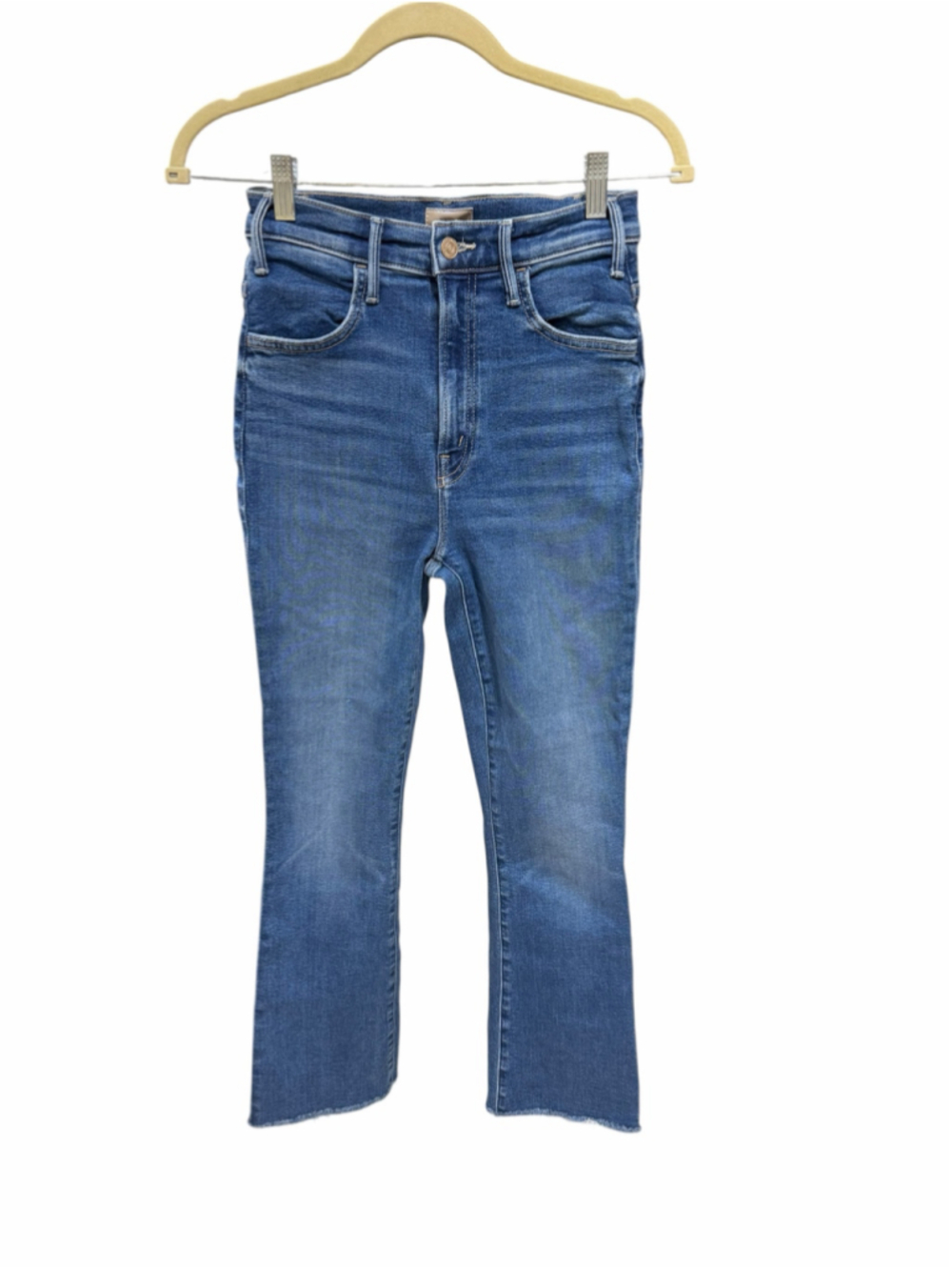 Women's MOTHER The Hustler Ankle Fray Jeans Blue Size 25